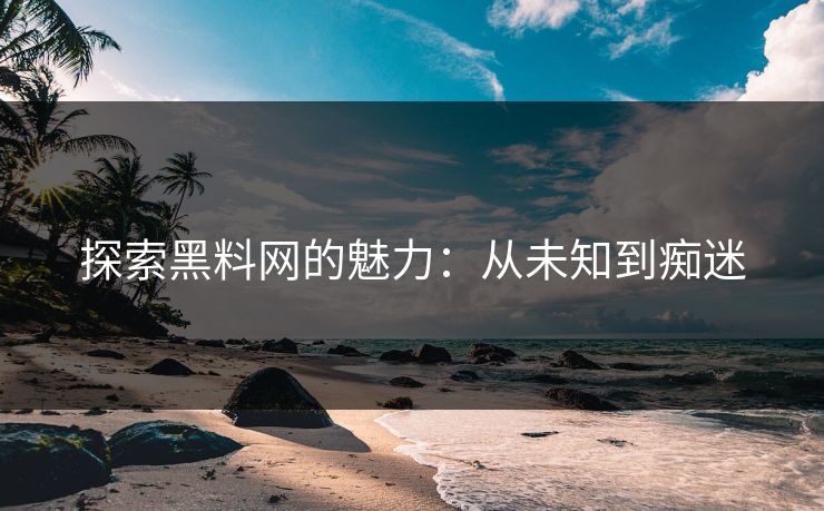探索黑料网的魅力：从未知到痴迷