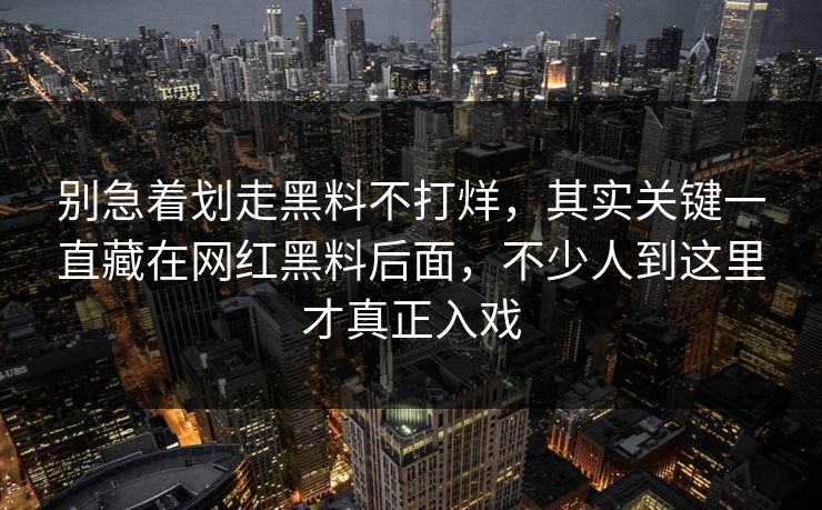 别急着划走黑料不打烊,其实关键一直藏在网红黑料后面,不少人到这里才真正入戏 别急着划走黑料不打烊,其实关键一直藏在网红黑料后面,不少人到这里才真正入戏